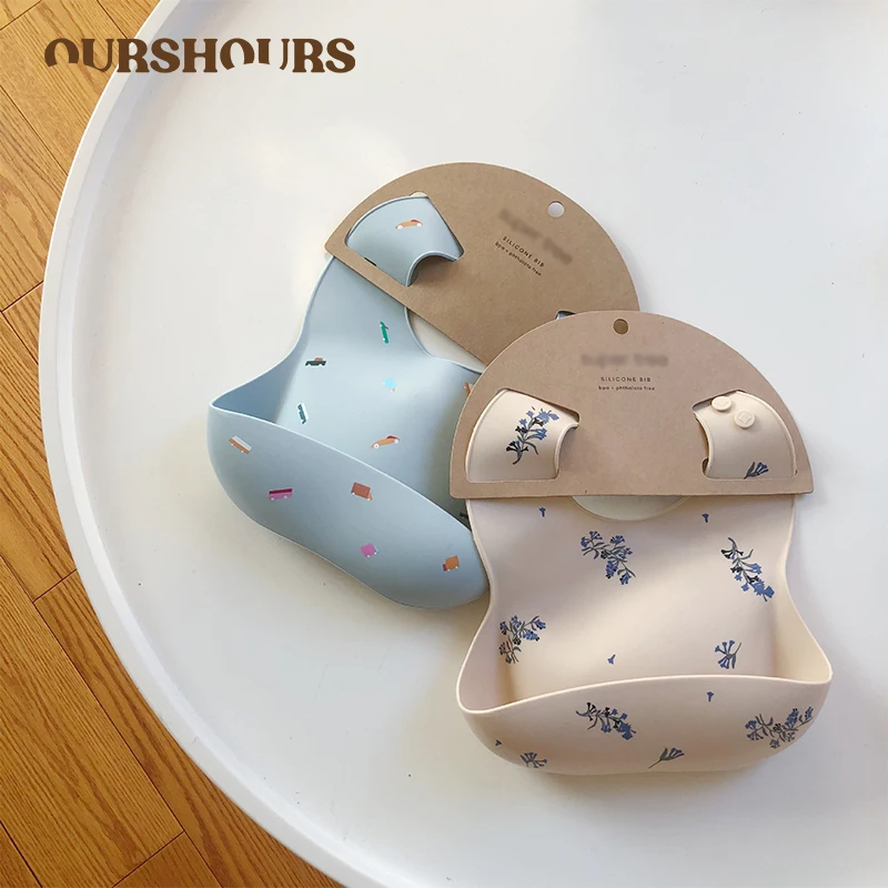 Silicone Baby Bibs - Baby Bibs Ins Style Print Waterproof