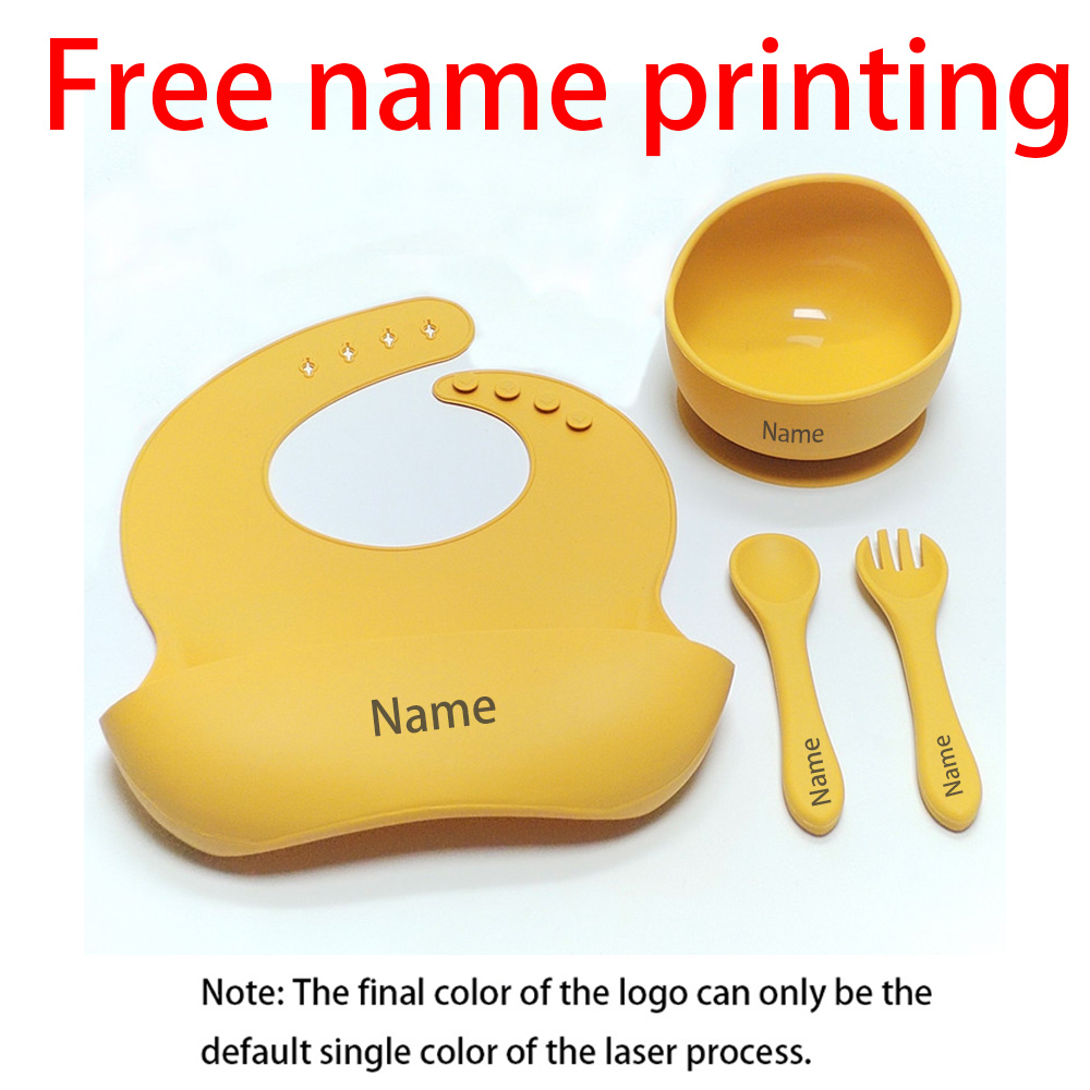Silicone Baby Bibs - Free Name Printing Children's Meal Bowl