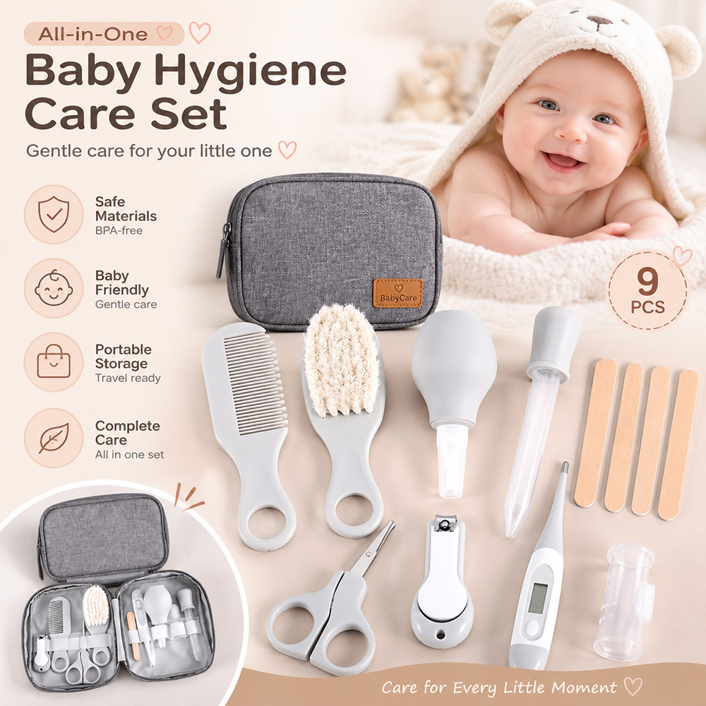Baby Grooming Kit 9PCS Newborn - Baby Products Kit Set 评论和价格